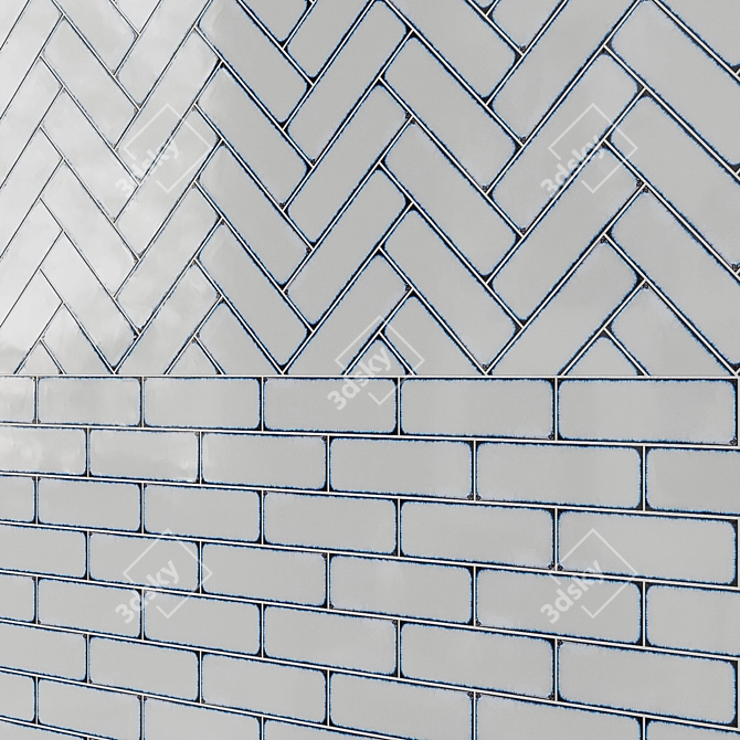Raku Chiba Ceramic Tiles 6.5x20x1cm 3D model image 6