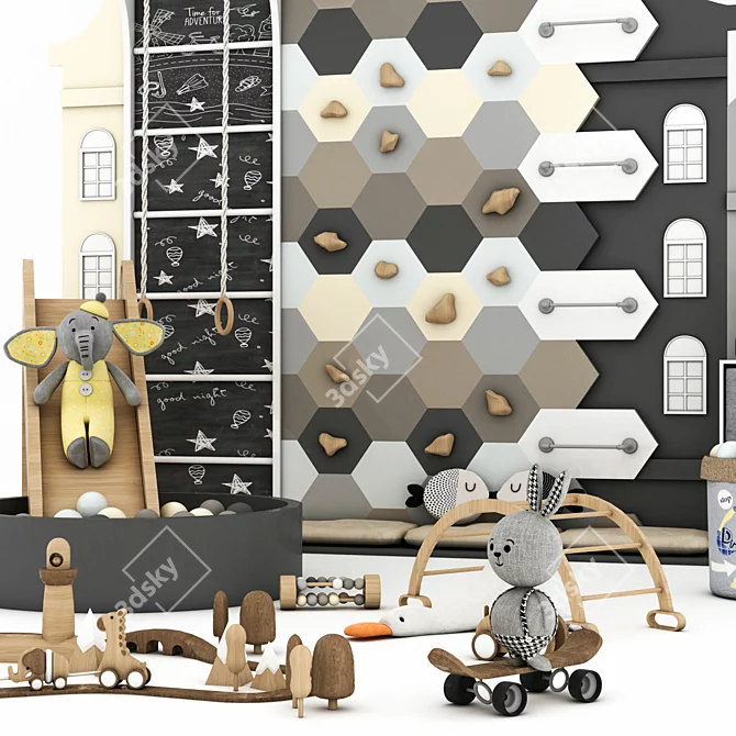 Playful Interiors: Toy & Furniture Set 3D model image 5