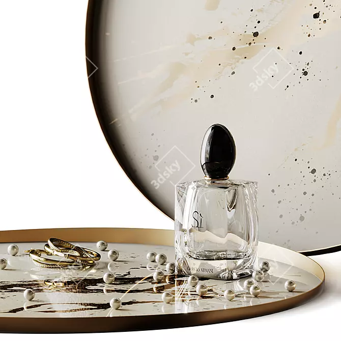 Armani Si Perfume Set with Elegant Decorations 3D model image 1