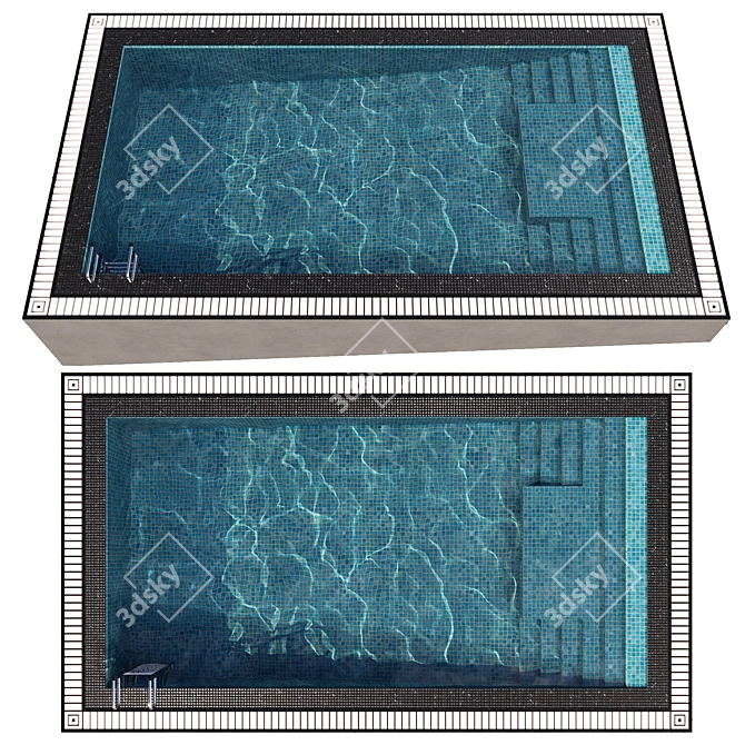 Crystal Clear Water Pool 3D model image 2