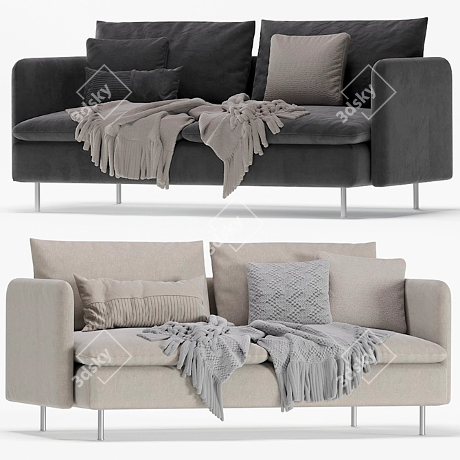 Cozy and Chic: IKEA Soderhamn Sofa 3D model image 1