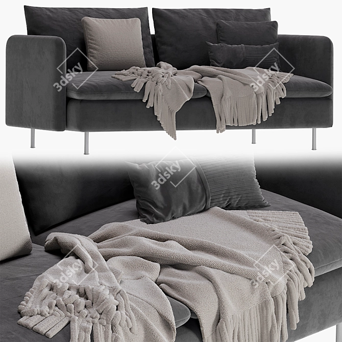 Cozy and Chic: IKEA Soderhamn Sofa 3D model image 6
