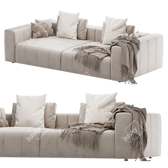 Edmond Gray 2-Position Sofa 3D model image 1