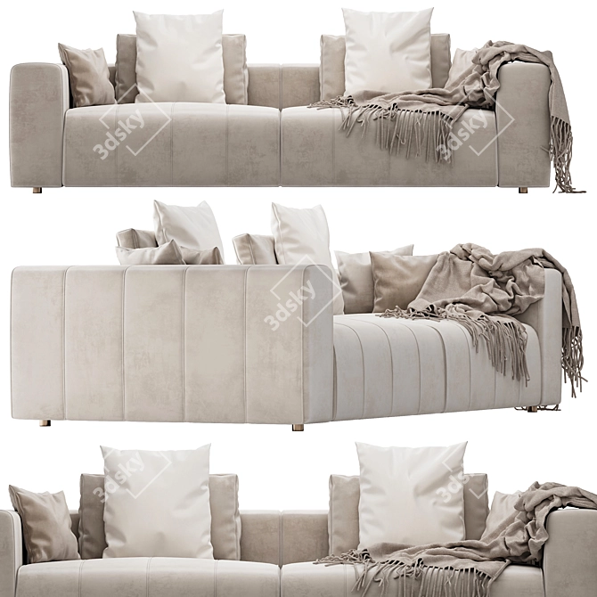 Edmond Gray 2-Position Sofa 3D model image 4