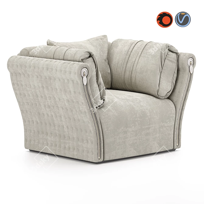 Luxury Leather Armchair: Tonino Lamborghini TL-2576 3D model image 1