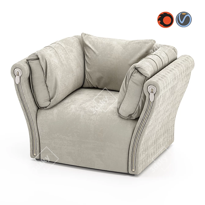 Luxury Leather Armchair: Tonino Lamborghini TL-2576 3D model image 2