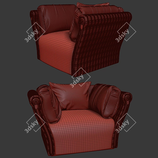 Luxury Leather Armchair: Tonino Lamborghini TL-2576 3D model image 5