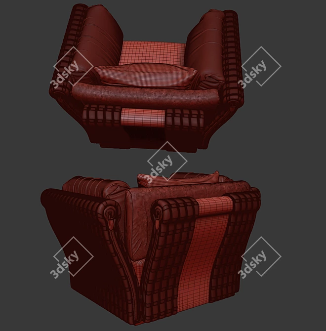 Luxury Leather Armchair: Tonino Lamborghini TL-2576 3D model image 6