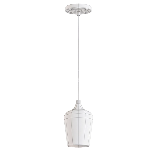 Industrial Black Pendant Light 3D model image 2