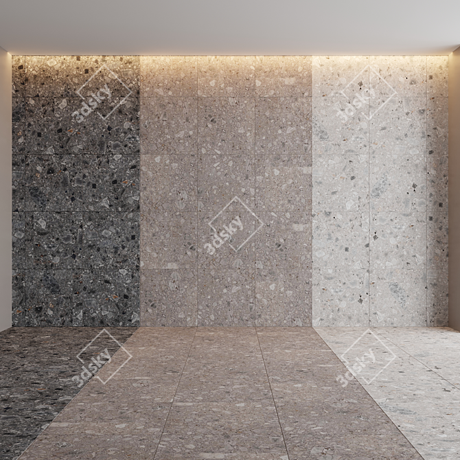 Elegant Gré Rock Tile 3D model image 1