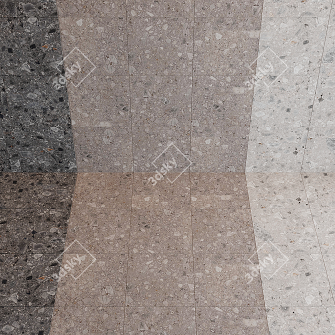 Elegant Gré Rock Tile 3D model image 2