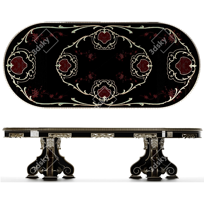 Elegant CITTERIO LILLE Table Set 3D model image 2