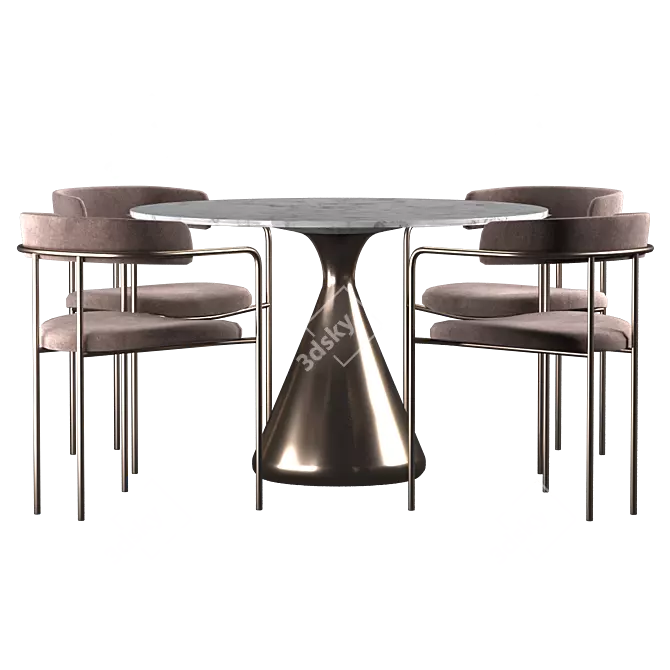 Stylish Lenox Dining Chair Set 3D model image 1
