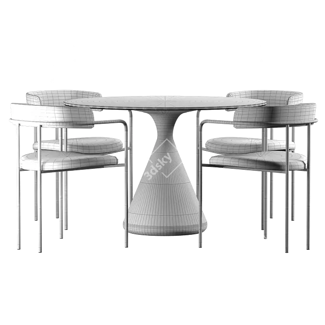 Stylish Lenox Dining Chair Set 3D model image 3