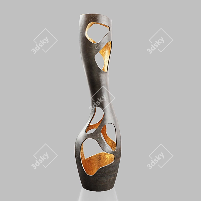 Gold Leaf Bronze Decorative Object 3D model image 2