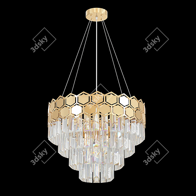 Ariana Gold Pendant Chandelier by Eurosvet 3D model image 2