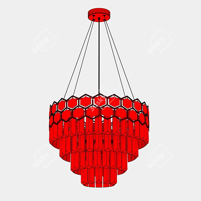 Ariana Gold Pendant Chandelier by Eurosvet 3D model image 3
