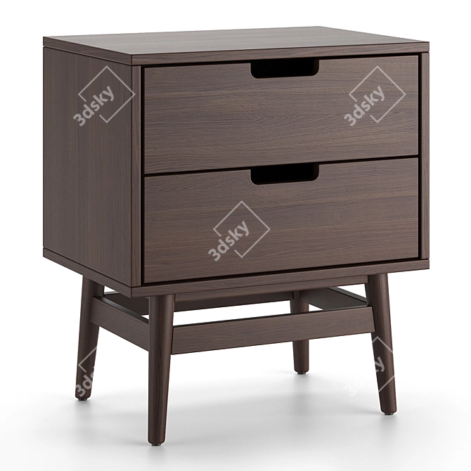 Modern Ellwood Nightstand with Drawers 3D model image 3