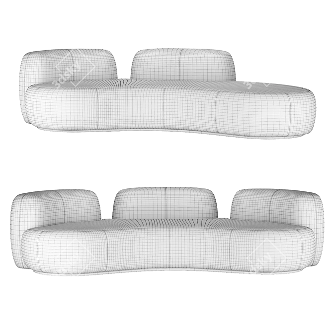 Modern Tateyama Sofa: Secolo Elegance. 3D model image 3