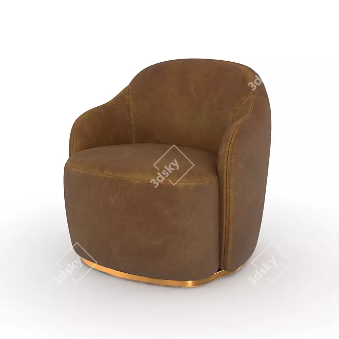 Sculptural Luxury: Barba Armchair 3D model image 1