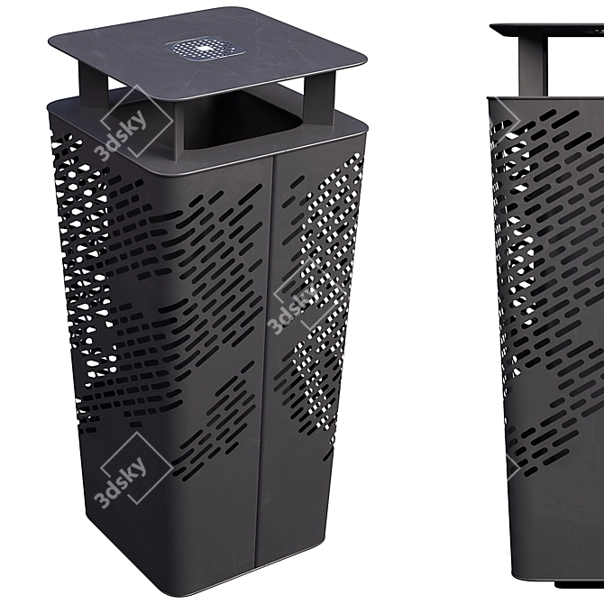 Modern Waste Bin with Corona Render 3D model image 3