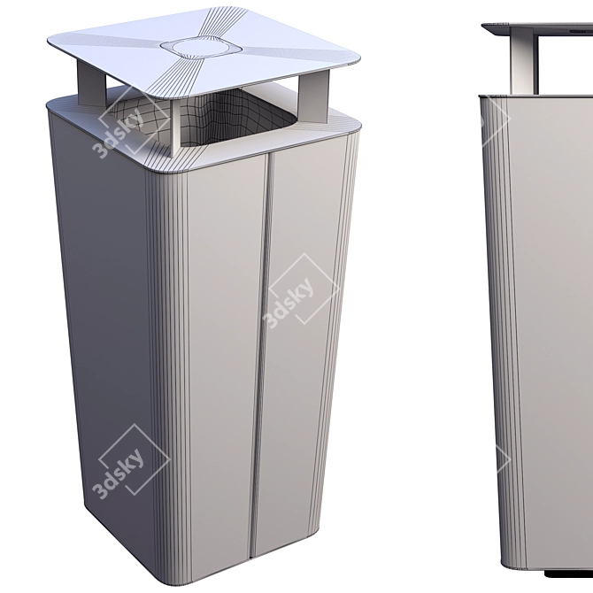 Modern Waste Bin with Corona Render 3D model image 5