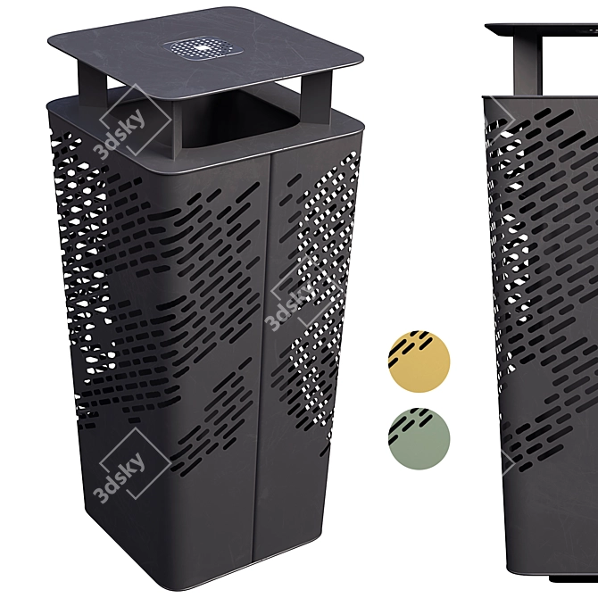 Modern Waste Bin with Corona Render 3D model image 6