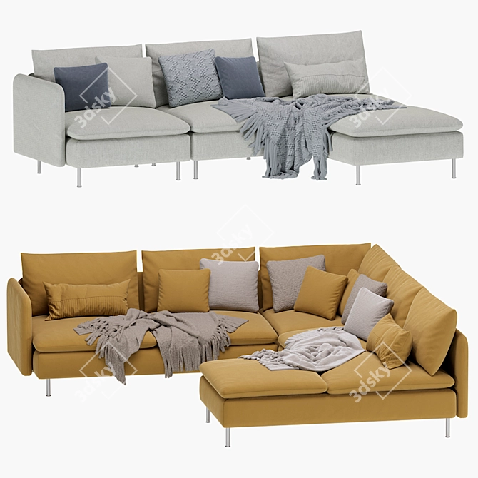 Modern Comfort: IKEA Soderhamn Sofa 3D model image 7