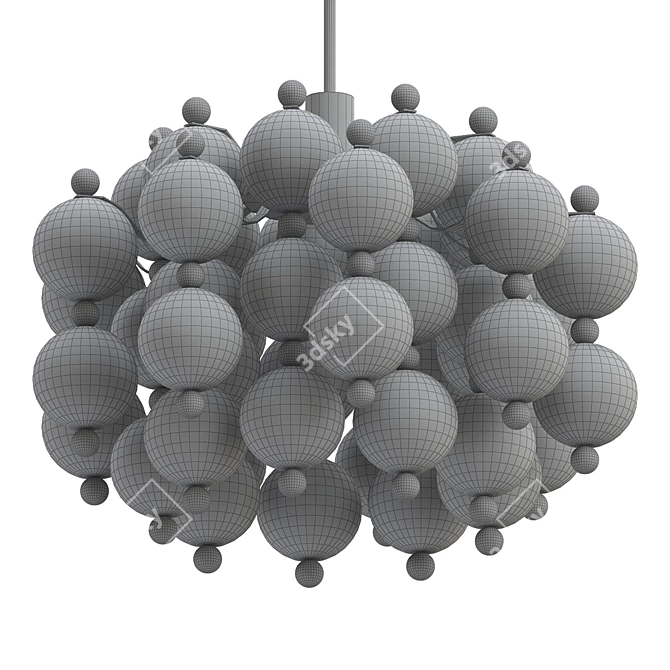Vintage Kinkeldey Satin Glass Chandelier 3D model image 2