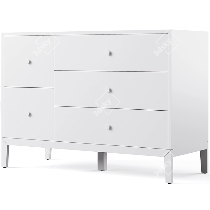 Simple Kids Wide Dresser 3D model image 2