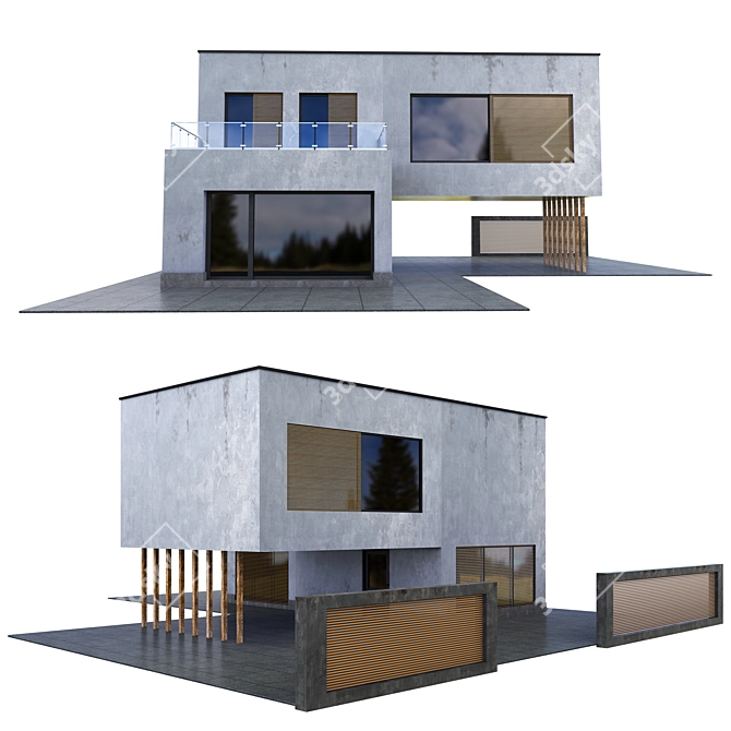 Modern Villa Model 3D model image 3