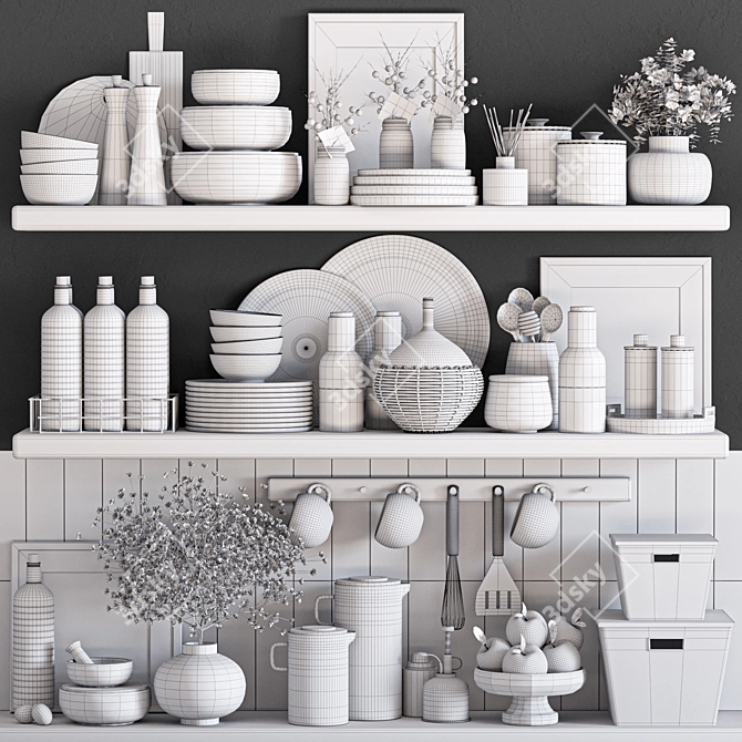 Vintage Kitchen Accessories 3D model image 6