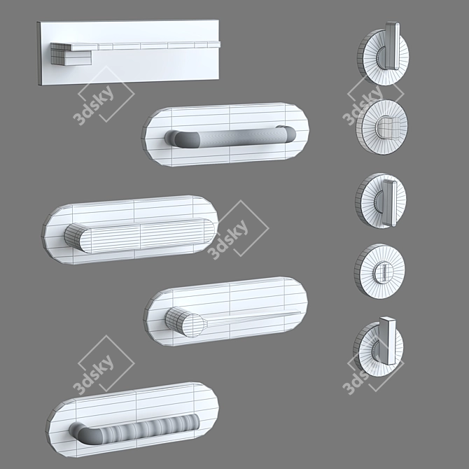 Elegant Olivari Door Handles 3D model image 6