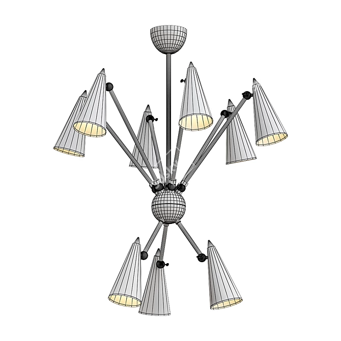 Elegant Millimeter Moxie Chandelier 3D model image 2