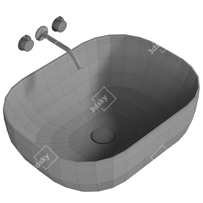 Elegant Ceramica Nova Element Basin 3D model image 2