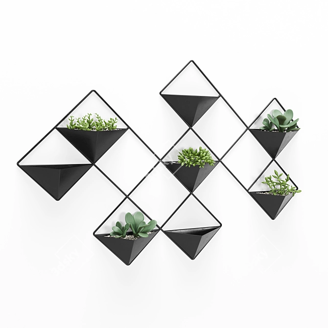 Decorative Shelf with Flower Pot 3D model image 4