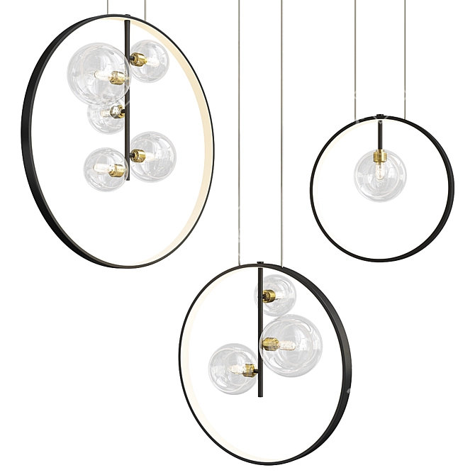 Elegant Iona Ring Ceiling Lamp 3D model image 1