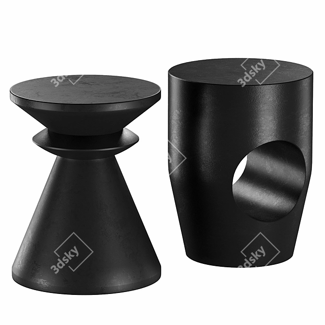 Graphic Design Coffee Tables, Set of 2 3D model image 1