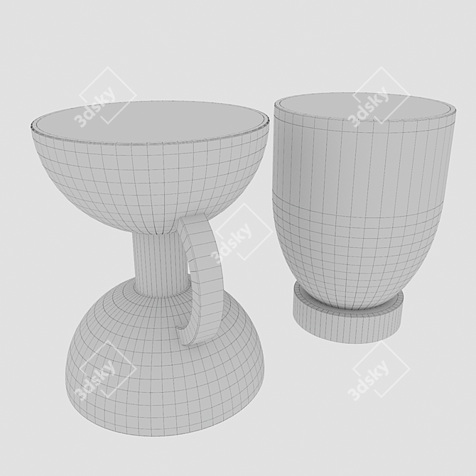 Modern Table Set by La Redoute 3D model image 3