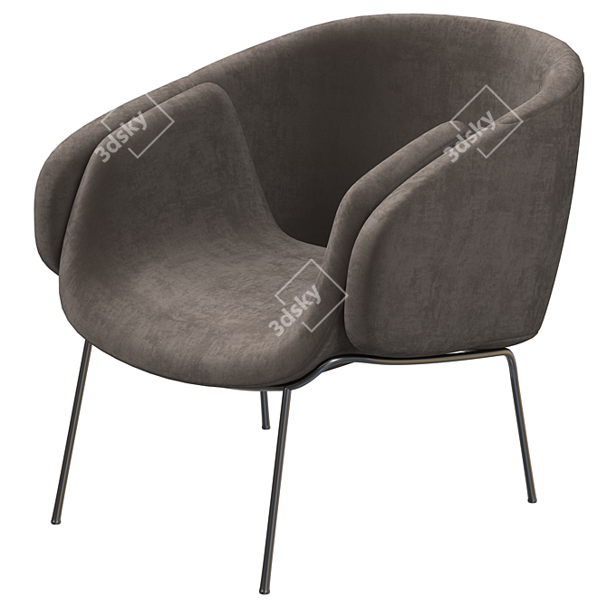 Elegant Anita Armchair: Timeless Comfort 3D model image 2