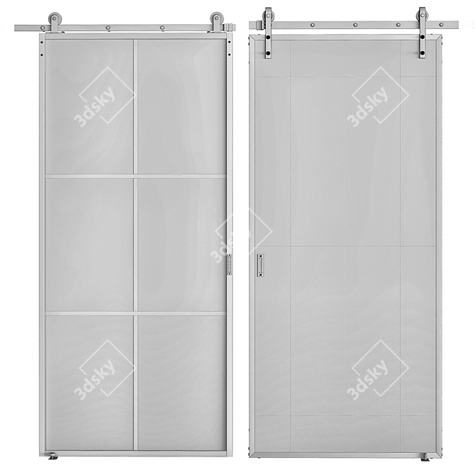 Sleek Sliding Doors 3D model image 4