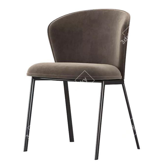 Billa Dining Chair: Elegant and Compact 3D model image 2