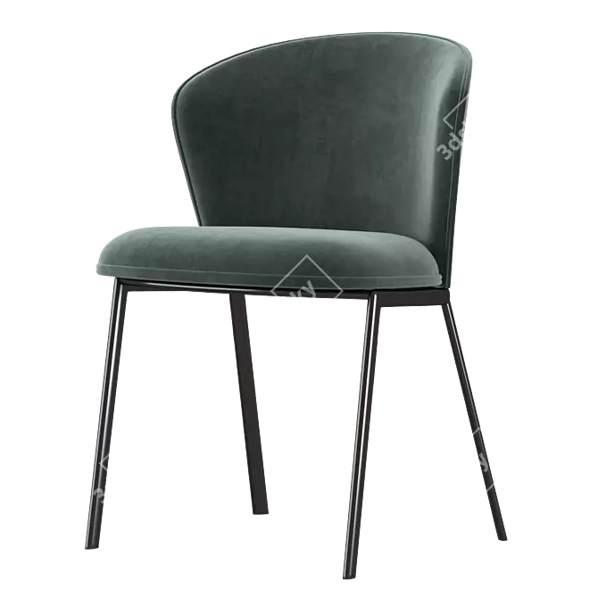 Billa Dining Chair: Elegant and Compact 3D model image 3