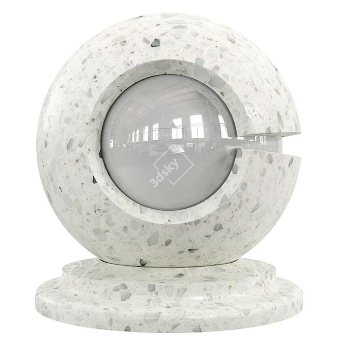 Terrazzo Marble PBR Texture 4K 3D model image 3