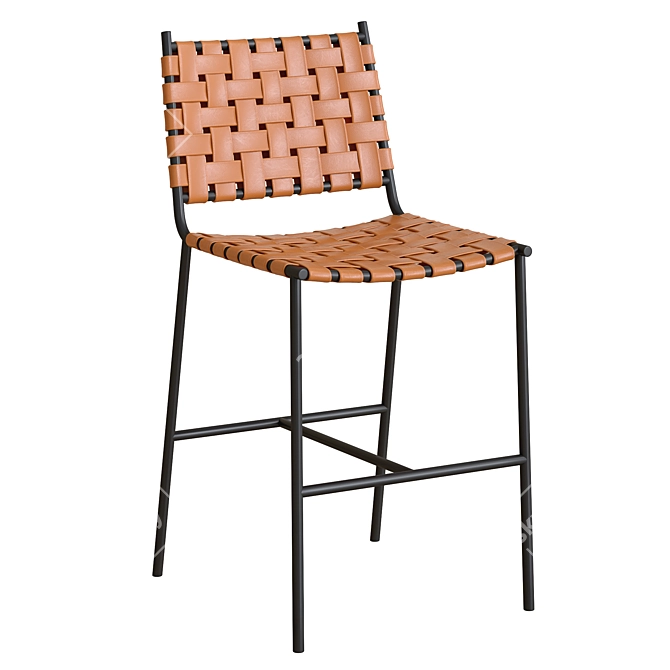 Elegant Olenna Woven Counter Stool 3D model image 1