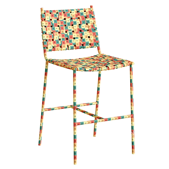Elegant Olenna Woven Counter Stool 3D model image 3