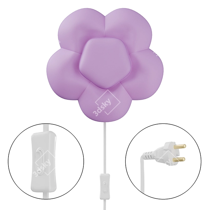 Ikea Upplist Wall Lamp - Elegant Lilac Blossom 3D model image 2
