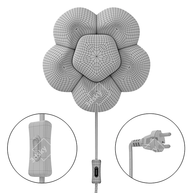 Ikea Upplist Wall Lamp - Elegant Lilac Blossom 3D model image 3