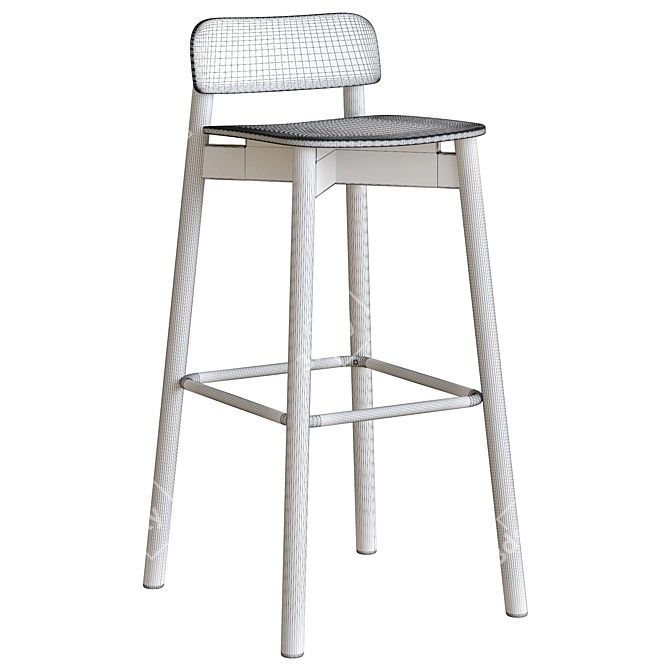 Elegant Jasny Veneer Barstool 3D model image 3