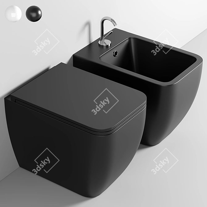 Modern and Sleek Scarabeo Bidet 3D model image 1